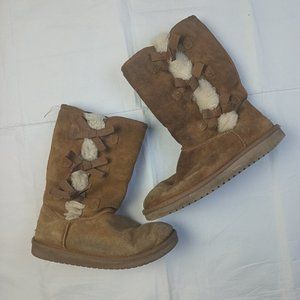 Uggs koolaburra high top tall bow tan camel boots 8